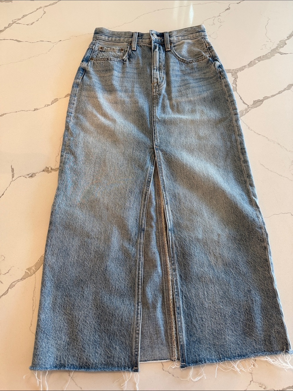 pistola Alice Denim Maxi Skirt in Brooklyn Wash